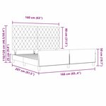 vidaXL Lit à ressorts avec tête de lit Gris clair 160 x 200 cm Velours