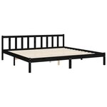 vidaXL Cadre de lit sans matelas noir 200x200 cm bois massif de pin