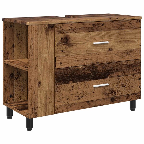 vidaXL Unité de vanité de salle de bain Bois ancien 80 x 35 x 60 cm