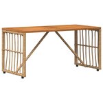 vidaXL Table de jardin Naturel 80 x 40 x 40 cm Acier et Rattan Poly