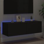 vidaXL Meuble TV mural avec lumières LED noir 100x35x31 cm