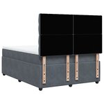 vidaXL Sommier à lattes de lit et matelas Gris foncé 140x190cm Velours