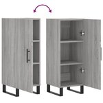 vidaXL Buffet Sonoma gris 34 5x34x90 cm Bois d'ingénierie