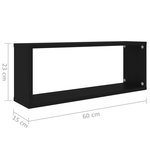 vidaXL Étagères murales cube 6 Pièces Noir 60x15x23 cm Bois d’ingénierie