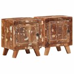 vidaXL Table de chevet 2 Pièces 40x32x46 cm bois massif de récupération