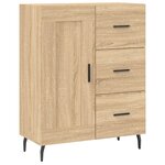 vidaXL Buffet haut Chêne sonoma 69 5x34x180 cm Bois d'ingénierie