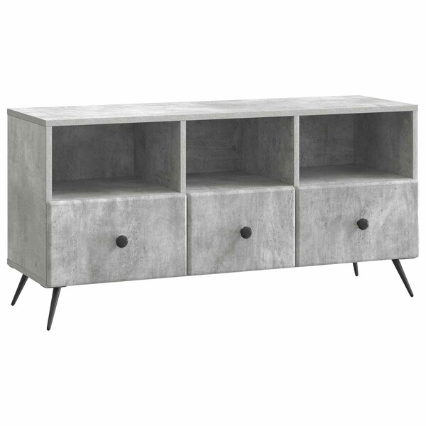 vidaXL Meuble TV Gris béton 102 x 34 5 x 50 cm Bois d'ingénierie