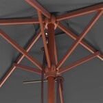 vidaXL Parasol d'extérieur avec mât en bois 150x200 cm anthracite