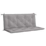 vidaXL Coussin de banc de jardin gris 120x(50+50)x7 cm tissu oxford