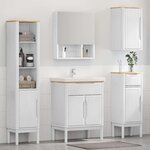 vidaXL Ensemble de mobilier de salle de bain FLORO 4 Pièces Blanc
