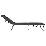 vidaXL Chaise longue pliante 2 Pièces Portable Noir Tissu Oxford 600D