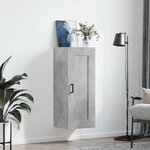 vidaXL Armoire murale gris béton 34 5x34x90 cm bois d'ingénierie