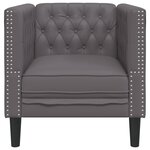 vidaXL Fauteuil Chesterfield gris similicuir