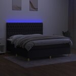 vidaXL Sommier à lattes de lit et matelas et LED Noir 180x200 cm Tissu