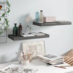 vidaXL Étagère murale flottante 2 Pièces Gris brillant 50x23x3 8 cm MDF