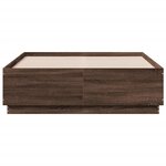 vidaXL Cadre de lit avec LED sans matelas chêne marron 120x190 cm