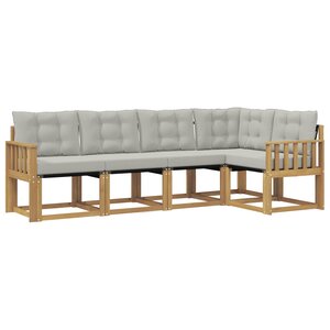 vidaXL Ensemble de canapés d'extérieur 5 pc Blanc et gris clair