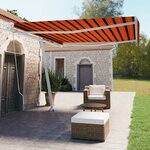 vidaXL Auvent manuel rétractable sur pied 400x350 cm Orange et marron