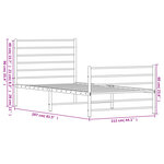 vidaXL Cadre de lit métal sans matelas et pied de lit blanc 107x203 cm