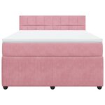 vidaXL Sommier à lattes de lit avec matelas Rose 160x200 cm Velours