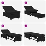 vidaXL Canapé-lit escamotable 67cm Noir Microfibre
