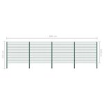 vidaXL Panneau de clôture avec poteaux Fer 6 8 x 1 6 m Vert