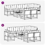 vidaXL Ensemble de canapés d'extérieur 9 pc Blanc et crème