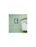 THIRARD - Plaque de signalisation 6  marquage blanc sur fond bleu  panneau PVC adhésif  65x90mm - THIRARD