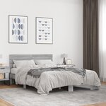 vidaXL Cadre de lit sans matelas sonoma gris 135x190 cm