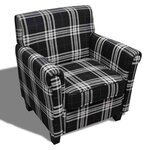 vidaXL Fauteuil avec coussin Noir Tissu