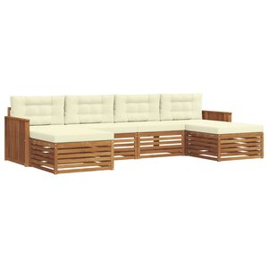 vidaXL Ensembles de canapés avec coussin 6 Pièces Naturel et Crème