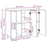 vidaXL Buffet Chêne noir 90 x 34 x 80 cm Bois d'ingénierie
