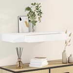 vidaXL Étagère murale avec 1 tiroir MDF Blanc Rangement de livres/DVD