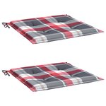 vidaXL Coussins de chaise de jardin lot de 2 carreaux rouges 40x40x3cm