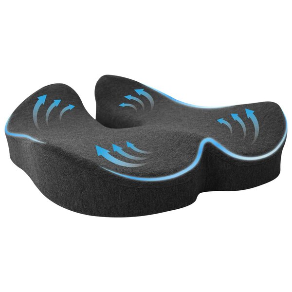 vidaXL Oreiller avec oreiller Gris foncé 50 x 43 x 10 cm Coton