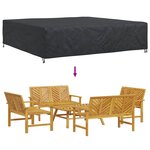 vidaXL Housse pour mobilier d'extérieur Noir 300 x 300 x 70 cm 210D