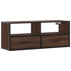 vidaXL Meuble TV chêne marron 100x31x39 5cm bois d'ingénierie et métal