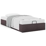 vidaXL Cadre de lit ottoman sans matelas marron foncé 100x200 cm tissu