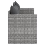 vidaXL Canapé de jardin 3 places avec coussins Gris Résine tressée