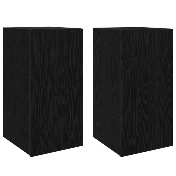 vidaXL Meuble TV Montage mural 2 Pièces Chêne noir Bois d'ingénierie