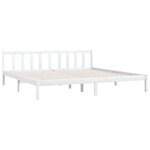 vidaXL Cadre de lit sans matelas blanc bois massif 200x200 cm