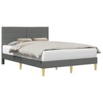 vidaXL Cadre de lit avec tête de lit Gris foncé 140 x 200 cm Tissu