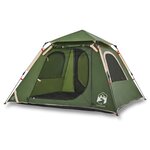 vidaXL Tente de camping à dôme 4 personnes vert libération rapide