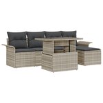 vidaXL Ensemble de Sofa de Jardin de 6 Pièces avec Coussins Gris Clair en Poly Rattan