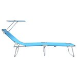 vidaXL Transat 2-personne 2 Pièces Bleu 58 x 188 x 77cm tissu