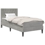 vidaXL Cadre de lit avec matelas Gris clair 100 x 200 cm Velours