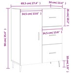 vidaXL Buffet sonoma gris 69 5x34x90 cm bois d'ingénierie
