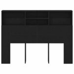 vidaXL Armoire tête de lit - noir chêne  140 x 19 x 103 5 cm  fabriquée en bois d'ingénierie.