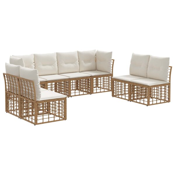 vidaXL Ensemble de canapés d'extérieur Naturel Polyester