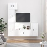 vidaXL Ensemble de meubles TV 5 Pièces Blanc Bois d'ingénierie